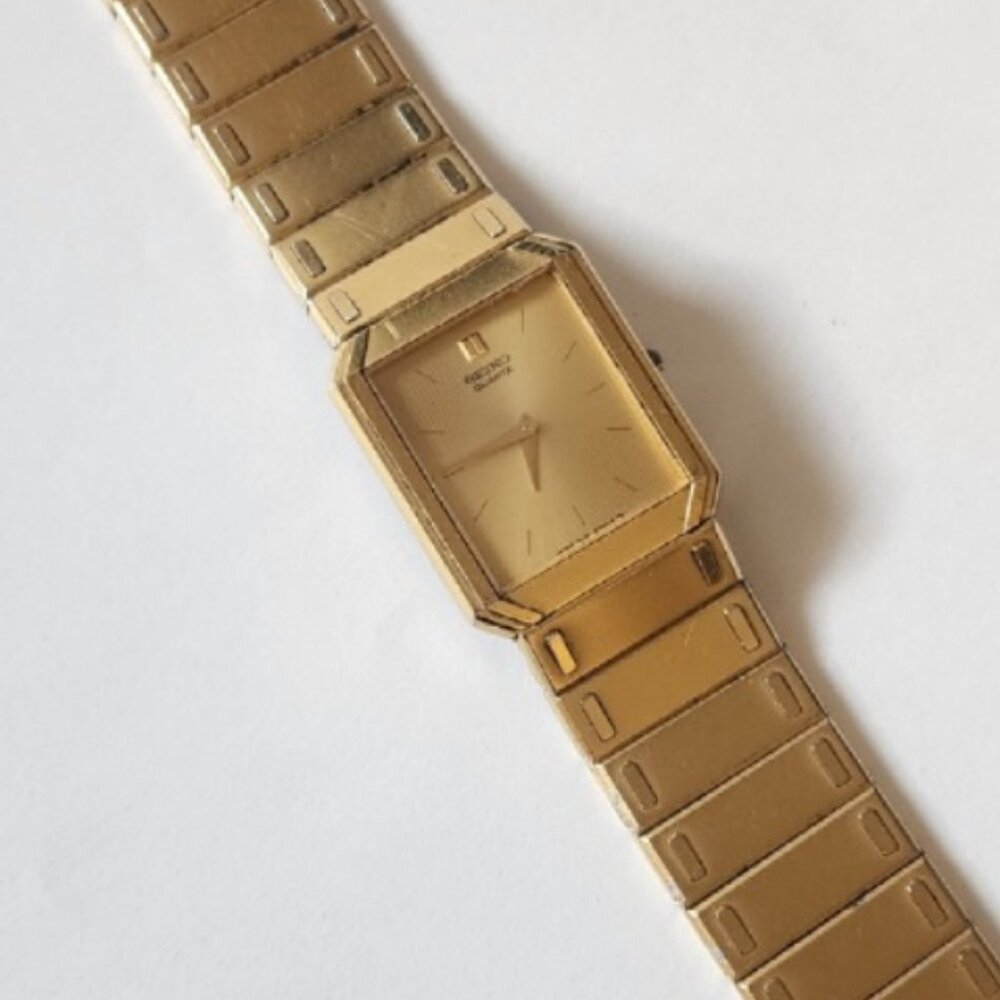 Vintage Seiko Quartz  Rect. Gold-Tone 7430-5479 RO 401560 WORKS!!!, New Battery.
